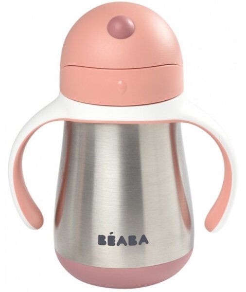 Beaba - Termoizolační hrnek s brčkem 250 ml růžová