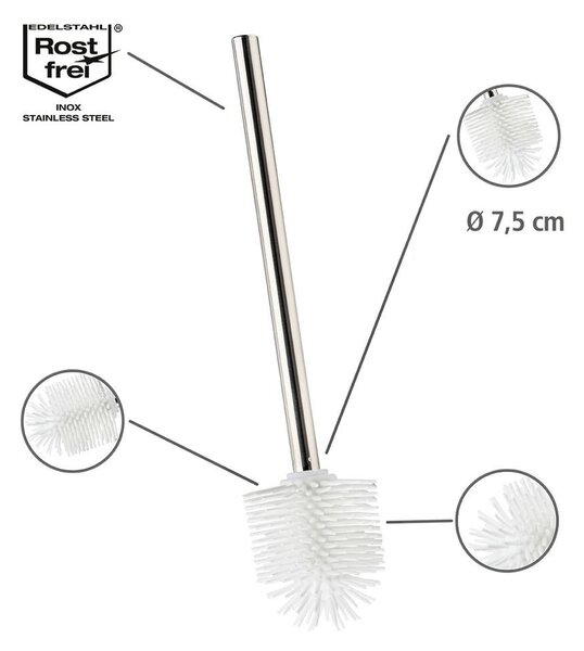 Snímatelný silikonový kartáč 7,5 cm, barva bílá, Wenko