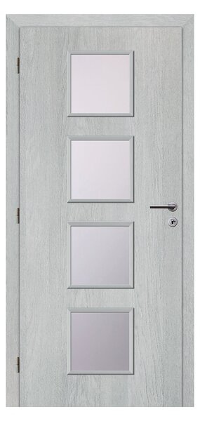 Solodoor Etta 4 Interiérové dveře 60 L, 620 × 1970 mm, fólie, levé, Earl Grey, prosklené