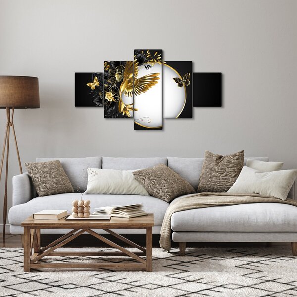 Obraz - Koule se zlatými motivy (125x70 cm)