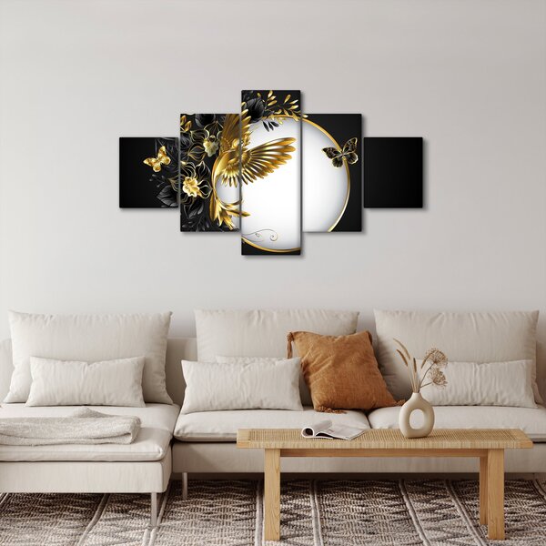 Obraz - Koule se zlatými motivy (125x70 cm)