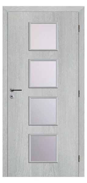 Solodoor Etta 4 Interiérové dveře 60 P, 620 × 1970 mm, fólie, pravé, Earl Grey, prosklené