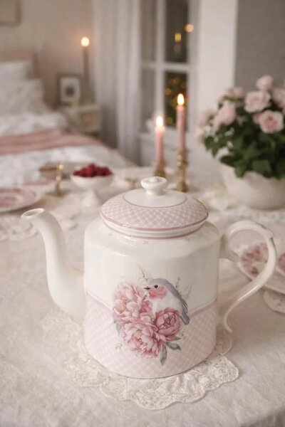 Porcelánová Čajová konvice Pivoňky 1,1l