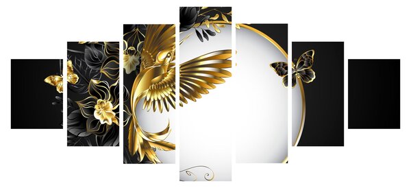 Obraz - Koule se zlatými motivy (210x100 cm)