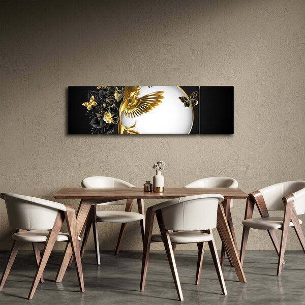 Obraz - Koule se zlatými motivy (170x50 cm)