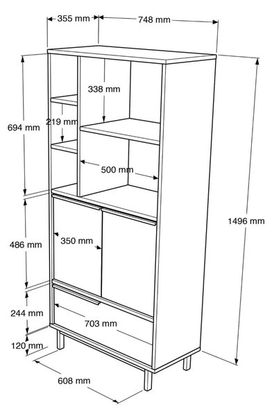 Koupelnová skříňka Houseland Dolabis bílá