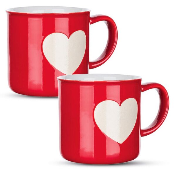 Sada keramických hrnků WHITE HEART 350 ml 2 ks