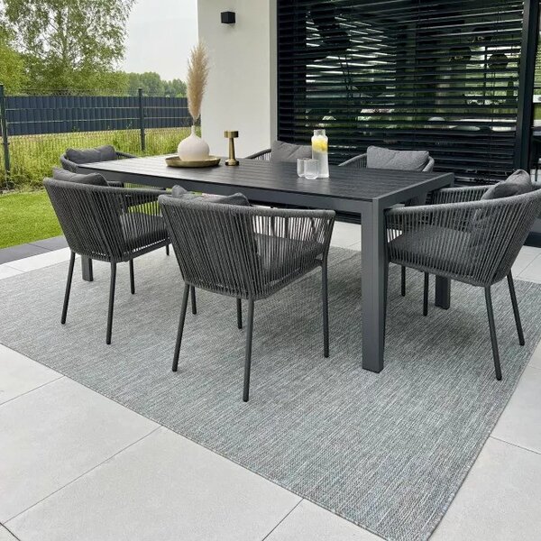 Makro Abra Kusový koberec venkovní VERANDA 6365A Sisalový modrý šedý Rozměr: 80x150 cm