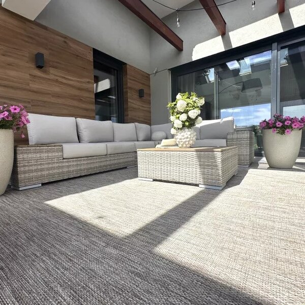 Makro Abra Kusový koberec venkovní VERANDA 6365A Sisalový hnědý Rozměr: 120x170 cm
