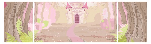 Obraz - Cesta do růžového království (170x50 cm)