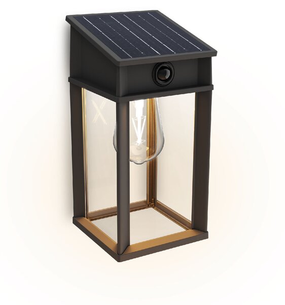 Geri UltraEfficient solární LED svítidlo se senzorem 3,2W 500lm 2700K IP44 hranaté, antracit