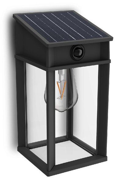 Geri UltraEfficient solární LED svítidlo se senzorem 3,2W 500lm 2700K IP44 hranaté, antracit