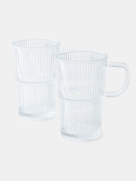 Sinsay - Žebrované hrnky – balení 2 kusy - clear