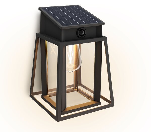Lysin UltraEfficient solární LED svítidlo se senzorem 3,2W 500lm 2700K IP44 hranaté, černé