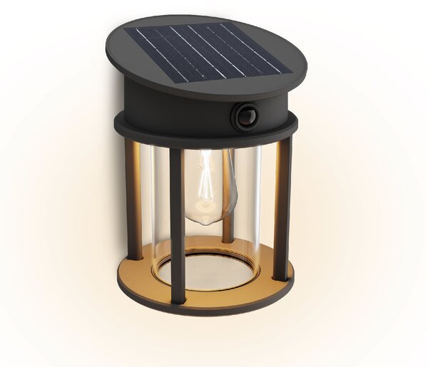 Geri UltraEfficient solární LED svítidlo se senzorem 3,2W 500lm 2700K IP44 kulaté, antracit
