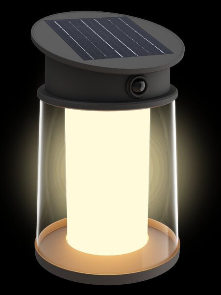 Juda UltraEfficient solární LED svítidlo se senzorem 3,2W 500lm 2700K IP44 kulaté, černé