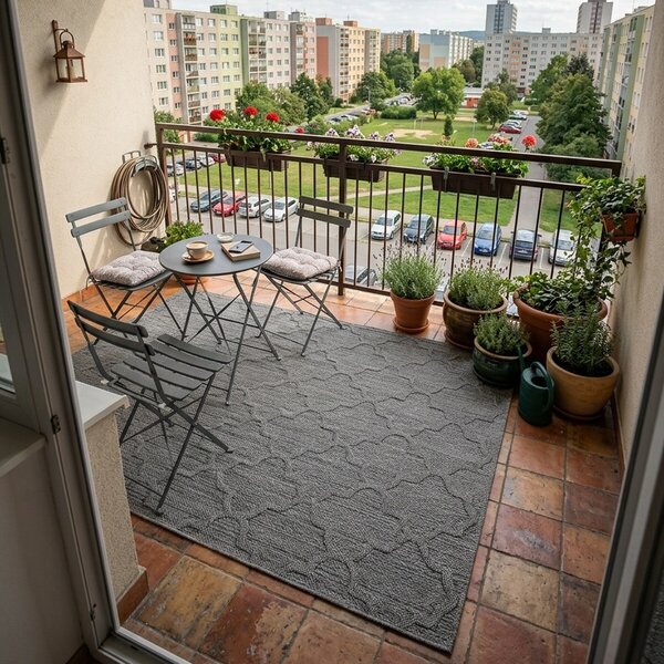 Ayyildiz, Kusový koberec Patara 4951 Grey – na ven i na doma, 80x250, šedá, chodba / předsíň