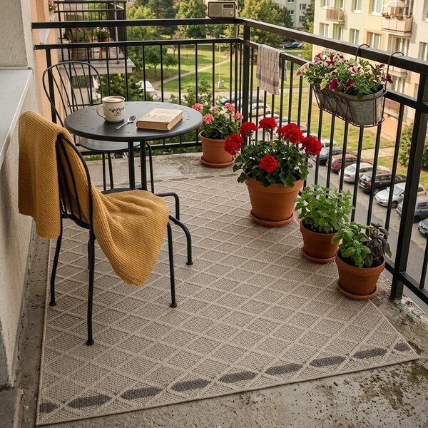Ayyildiz, Kusový koberec Patara 4953 Beige – na ven i na doma, 80x150, béžová, chodba / předsíň