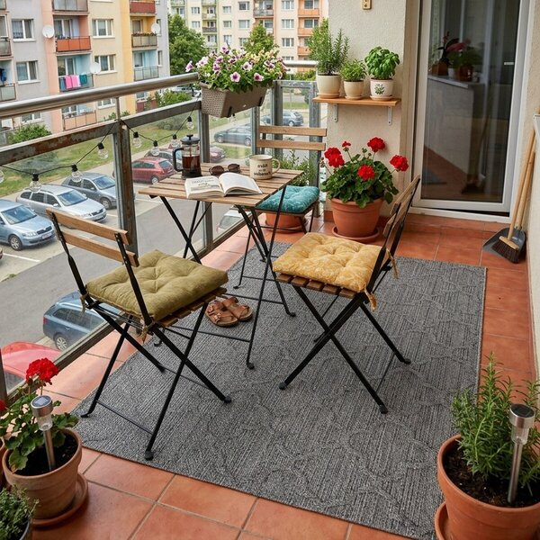 Ayyildiz, Kusový koberec Patara 4951 Grey – na ven i na doma, 80x250, šedá, chodba / předsíň