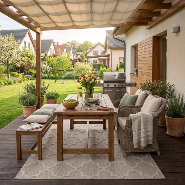 Ayyildiz, Kusový koberec Patara 4951 Beige – na ven i na doma, 80x150, béžová, chodba / předsíň