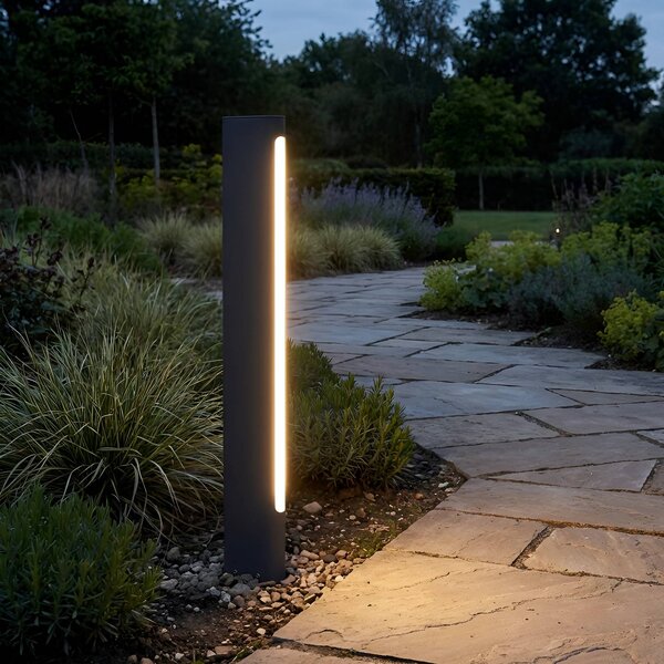 Lucande LED osvětlení cesty Celiora, 80 cm, antracitová, 3 000 K, Černá, Hliník, Moderní