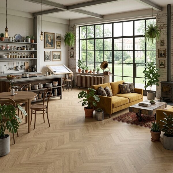 Gerflor, PVC podlaha - lino AladinTex Ultra 2346 Azay cream, na míru, šíře 4m, hnědá, filc, chodba / předsíň