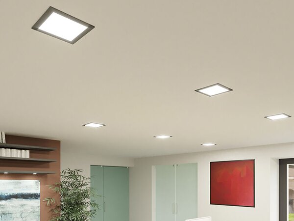 PN22400013 LED DOWNLIGHT vestavné svít.hranaté 6W,540lm,3000-6000K,IP44,černá,11,5x 11,5cm