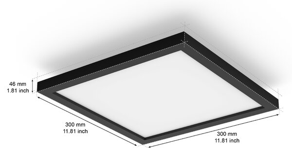 Hue Aurelle přisazený LED panel SQ S (čtverec) 30x30cm, černá