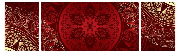 Obraz - Zlaté mandaly (170x50 cm)