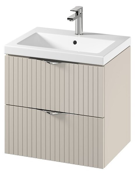 Cersanit Tirso, závěsná umyvadlová skříňka 594x447x572 mm + keramické umyvadlo, béžová matná, S801-541