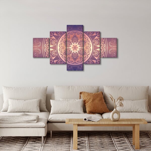 Obraz - Mandala na fialovém gradientu (125x70 cm)