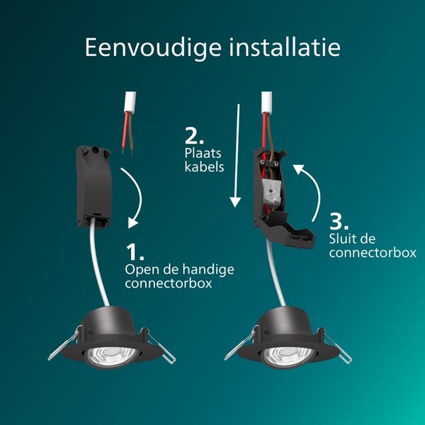 Zapuštěné bodové svítidlo Cilantro Step 5W, 90lm/W, 2700K, (3 ks), černá