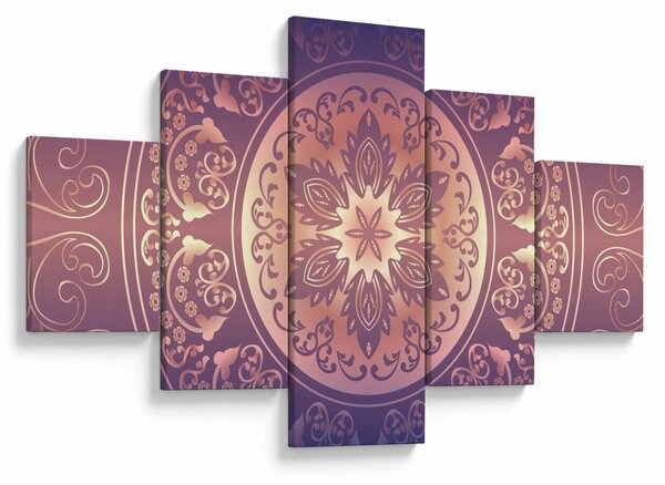Obraz - Mandala na fialovém gradientu (125x70 cm)