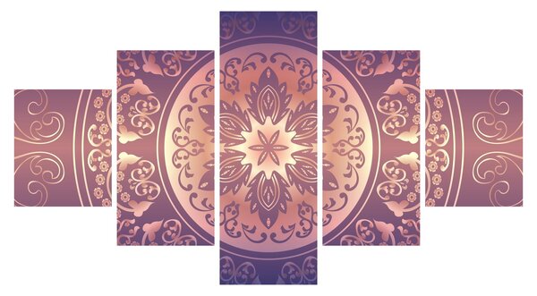 Obraz - Mandala na fialovém gradientu (125x70 cm)