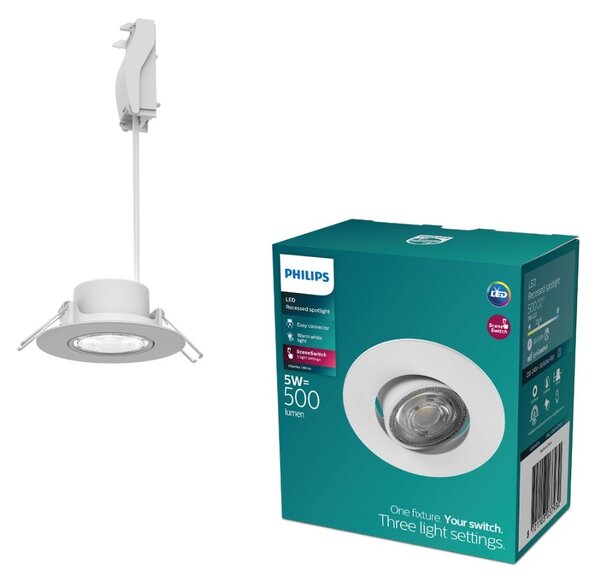 Zapuštěné bodové svítidlo Cilantro Step 5W, 90lm/W, 2700K, bílá