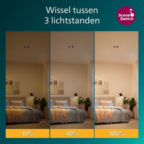 Zapuštěné bodové svítidlo Cilantro Step 5W, 90lm/W, 2700K, (3 ks), černá
