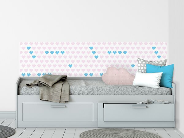 FUGU Pixel hearts - ochrana steny za postel Varianta ochrany zdi: Delší strana postele 200x65 cm