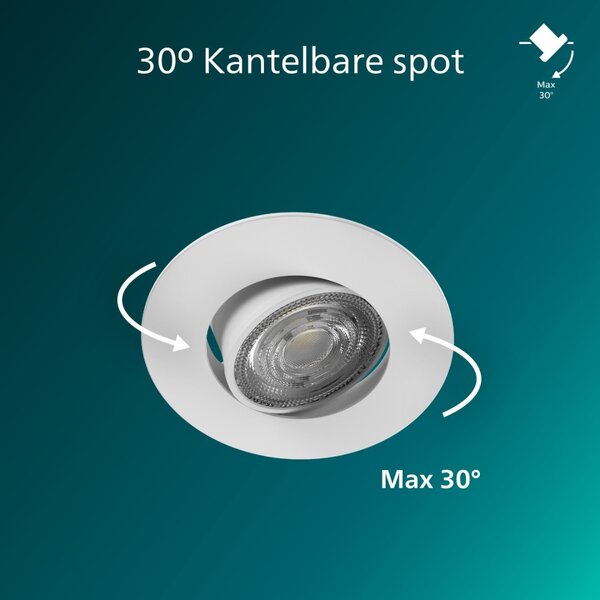 Zapuštěné bodové svítidlo Cilantro Step 5W, 90lm/W, 2700K, bílá