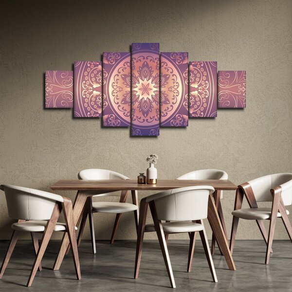 Obraz - Mandala na fialovém gradientu (210x100 cm)
