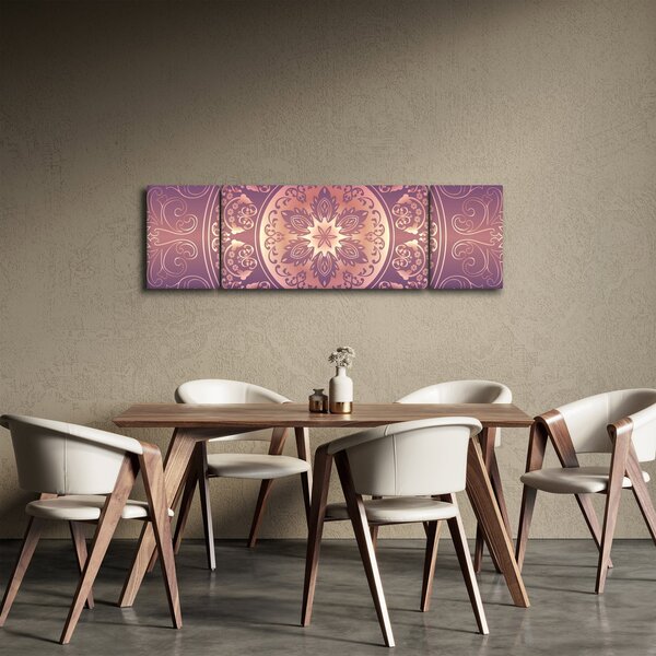 Obraz - Mandala na fialovém gradientu (170x50 cm)