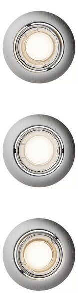Peridot Rec Kit Rd zapuštěné svítidlo kulaté 7W, AC 220-240, IP20, (3 ks), nikl