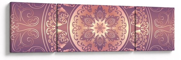 Obraz - Mandala na fialovém gradientu (170x50 cm)