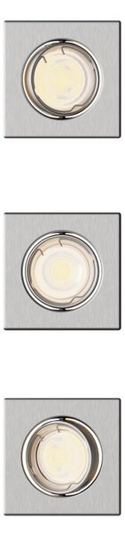Peridot Rec Kit Sq zapuštěné svítidlo hranaté 7W, AC 220-240, IP20, (3 ks), nikl