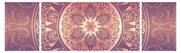 Obraz - Mandala na fialovém gradientu (170x50 cm)