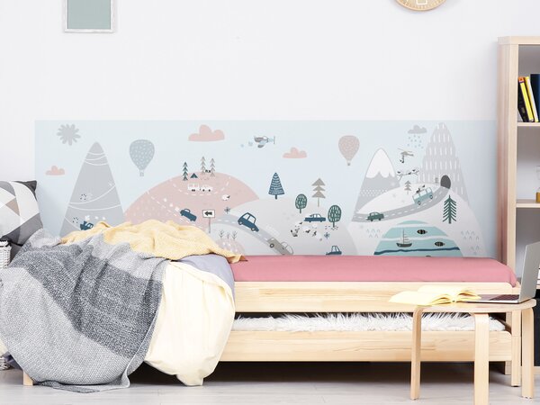 FUGU Ochrana steny za postel - Jedeme do hor pink Varianta ochrany zdi: Delší strana postele 200x65 cm