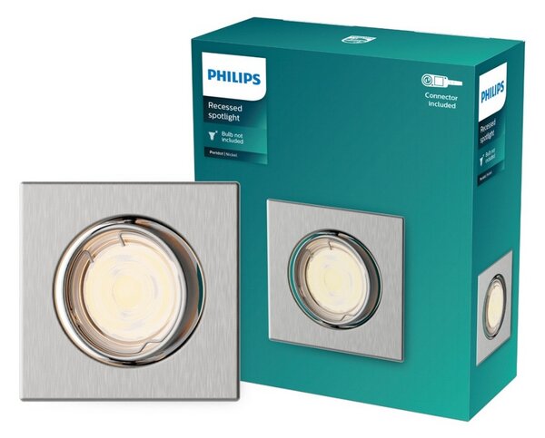 Peridot Rec Kit Sq zapuštěné svítidlo hranaté 7W, AC 220-240, IP20, nikl