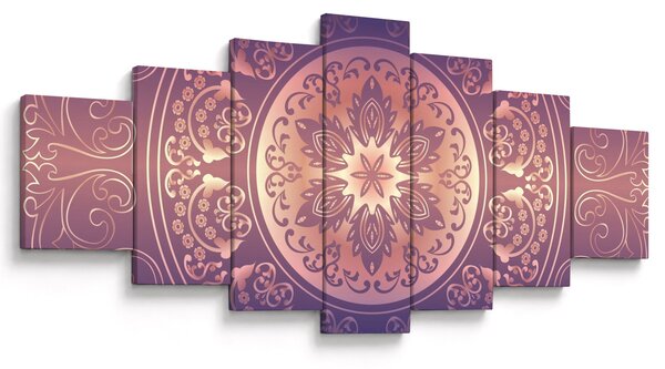 Obraz - Mandala na fialovém gradientu (210x100 cm)