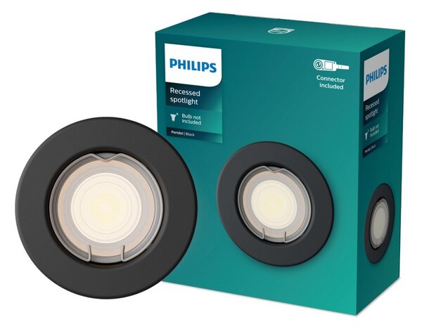 Peridot Rec Kit Rd zapuštěné svítidlo kulaté 7W, AC 220-240, IP20, černá SKL000509977