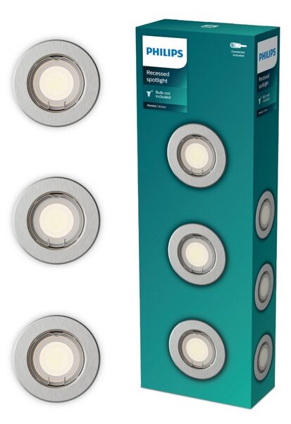 Peridot Rec Kit Rd zapuštěné svítidlo kulaté 7W, AC 220-240, IP20, (3 ks), nikl SKL000509986