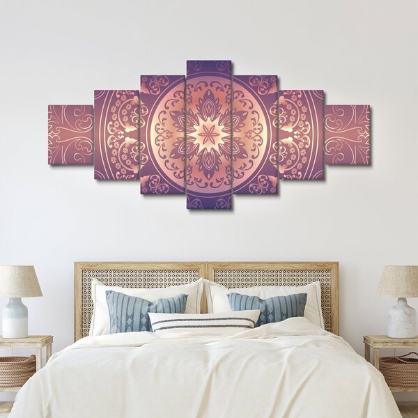 Obraz - Mandala na fialovém gradientu (210x100 cm)
